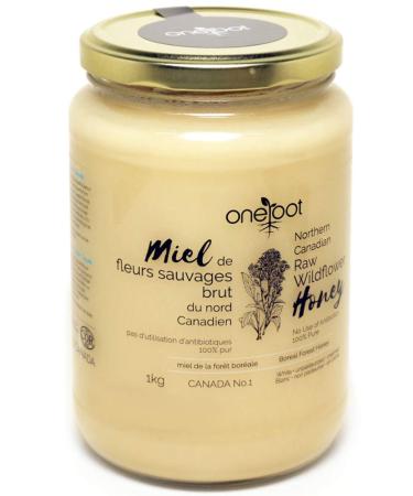 100% Canadian Raw Honey 2.2lbs - Unfiltered, Unheated & Creamed | Natural White Wildflower Honey - Enriched with Enzymes | 1kg Pack - Buy Online on SooperMarket.com