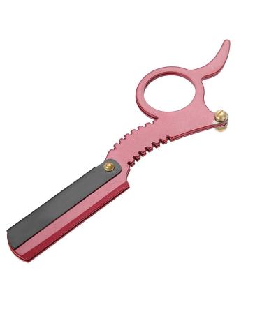 Stainless Steel Manual Straight Razor for Men - Asiermesser Thumb Shape Shaver for Facial Hair Removal (Red) - Buy Online on SooperMarket.com