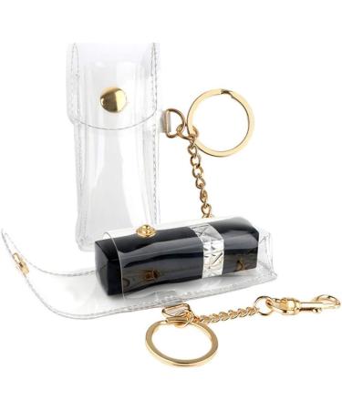 Buy Clear PVC Fashion Keychain Lipstick Holder | Stylish Outdoor Lipstick Sleeve Keychain - Buy Online on SooperMarket.com