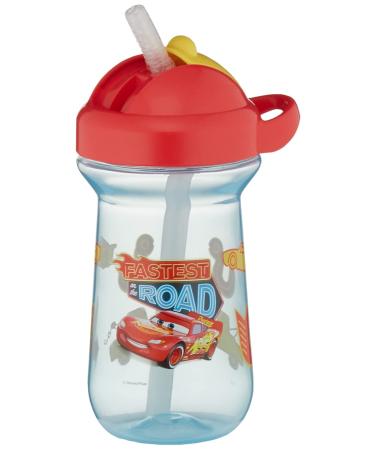The First Years Disney/Pixar Cars Toddler Straw Cup - Spill Proof Flip Top Toddler Sippy Cups - 18 Months and Up - 10 Oz Disney Pixar Cars 1 Count