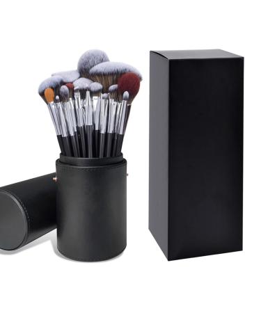 16-Piece Small Waist Black Makeup Brush Set - Perfect 22cm Brushes for Flawless Application | International Shipping - Buy Online on SooperMarket.com