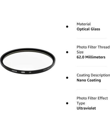Hoya 62mm HD3 UV Filter - High Definition UV Filter for 62mm Lenses - Buy Online on SooperMarket.com