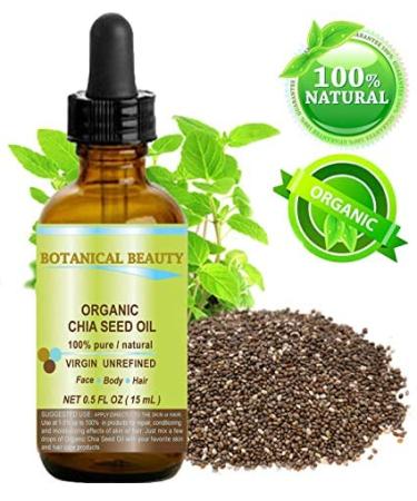 100% Pure Chia Seed Oil - Natural Virgin Unrefined Cold-Pressed Carrier Oil for Face Skin Hair & Nails | Botanical Beauty 0.5 Fl oz (15 ml - Buy Online on SooperMarket.com