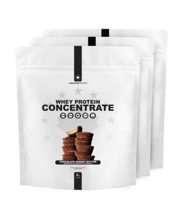 Canadian Protein Whey Concentrate 24g of Protein | 6 kg of Chocolate Peanut Butter Flavoured Low Carb Keto Friendly Workout Recovery Drink | Protein Powder Rich in BCAA Amino Acids