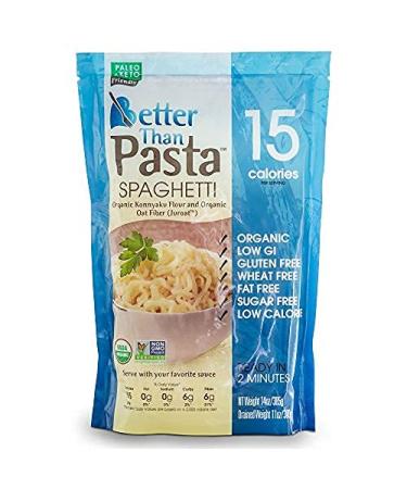 Better Than Pasta Spaghetti - Certified USDA Organic, Vegan, Gluten-Free, Non-GMO, Konjac, ZERO Net Carbs, Paleo, Keto and Diabetic Friendly, Shirataki, Fully Cooked, Low Calorie, 14 Ounces (6 Pack)