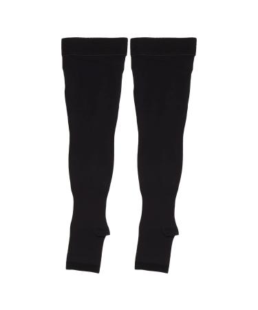 20 30 mmHg medical compression stockings open toes elastic compression stockings for men and women varicose veins swollen legs travel flight pregnant (L)