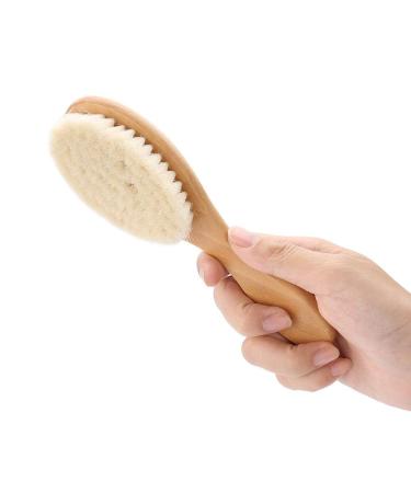 Goat hair brush natural soft bristle hair brush retro oil head hairdressing brush baby brush with handle for women men and children