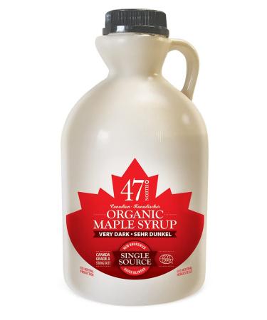 47 North Single Source Organic Maple Sryup Grade A Very Dark 1000ml Strong in taste and so perfect for baking glazing for hearty meat barbeque and also in the coffee!