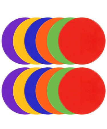 TuXHui Spot Markers 9 Inch 10 Inch Set of 12 Non Slip Rubber Agility Markers Flat Field Cones Floor Dots for Soccer Basketball Sports Speed Agility Training and Drills