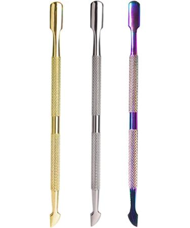 Double Side Rust-Proof Nail Pusher Stainless Steel Anti-Slip Solid Nail Tool Exfoliating Accessories Super nice elegant Nails Tool-Golden - Buy Online on SooperMarket.com