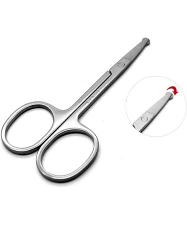 Professional Stainless Steel Hair Trimming Scissors - Safe Eyebrow Eyelash Nose Ear & Mustache Grooming Tools for Precision Trimming - Buy Online on SooperMarket.com