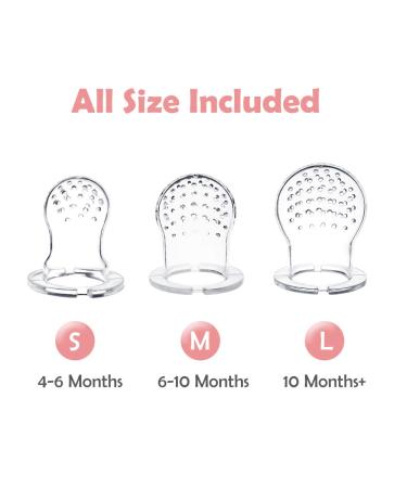Baby Fruit Feeder Pacifier - 2 Pack BPA Free Silicone Fresh Fruit Feeder with Food Pouches (Blue & Pink) - Buy Online on SooperMarket.com