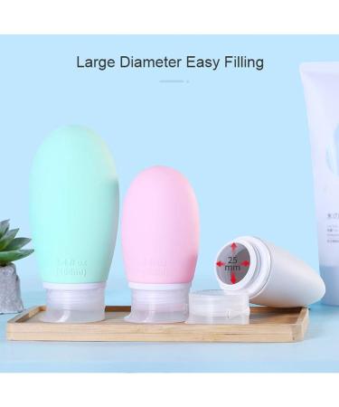Leakage-Proof 100ml Travel Bottles Set - 4 Silicone Toiletry Containers in Pink & Gray | Perfect for Travel & Carry-On - Buy Online on SooperMarket.com