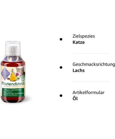 Chronobalance Milk Thistle Oil for Cats Natural Nutritional Supplement for Fur Health Rich in Vitamin E Omega-6 & Omega-9 (100ml) - Buy Online on SooperMarket.com