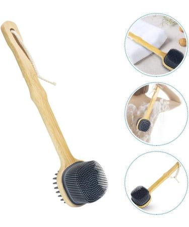 FRCOLOR Loofah Handle Back Scrubber - Silicone Brush for Exfoliation & Massage - Buy Online on SooperMarket.com