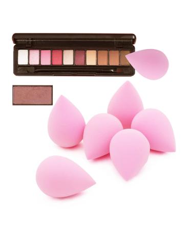 6 Pcs Makeup Blender Beauty Sponge Set - Latex-Free Sponges for Liquid, Cream, and Powder Foundation - Super Soft Beauty Blender Set in Light Pink - Buy Online on SooperMarket.com