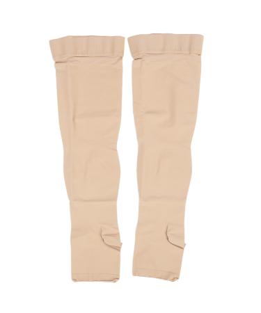 Sports compression stockings 3xl beige beige compression stockings with an open toe area thigh high 23 32 mmHg toe-free compression stockings for varicose veins