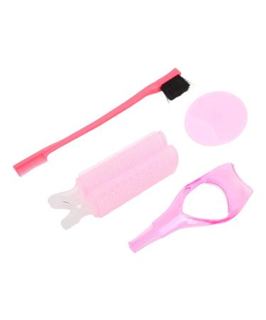 Hair Dressing Curler Face Cleaning Brush Eyebrow Brush Eyelash Assistant Women Beauty Set Pink