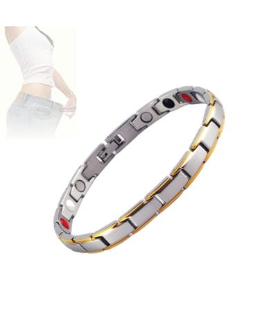 Women Lymph Drainage Magnetic Bracelet The New Trend of Multifunctional Bracelets to Help Sleep for Man Woman Student Family Friend and A Nice Gift (1 Item-Silver&Gold)