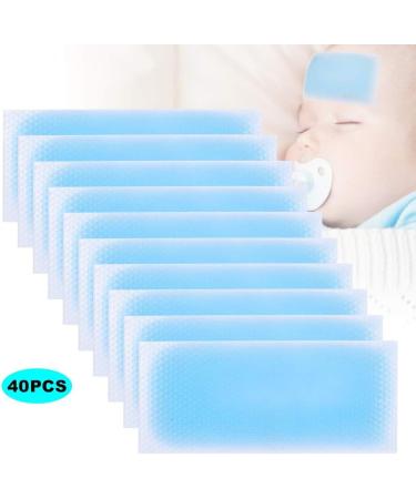40 Cooling Gel Patches - Safe for Babies & Adults | Fever Reducer Headache Relief Sunstroke & Tiredness Aid - Buy Online on SooperMarket.com