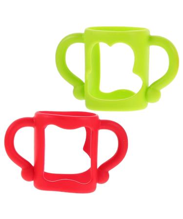 Vaguelly 2pcs Silicone Bottle Handle Bottle Handles Bottle Grip Silicone Bottle Grip Nursing Bottle Handle Bottle Handle Newborn Multifunction Feeder Silica Gel 13.00X7.00X6.50CM Assorted Color