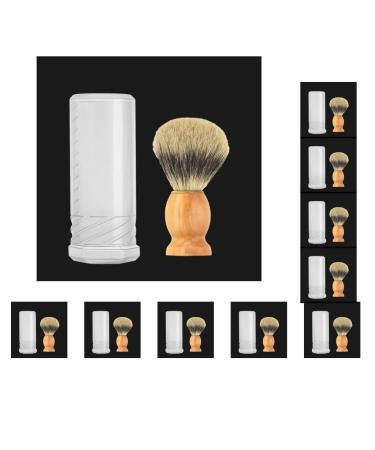 Set of 10 shaving brush travel cases gift shaving brush case for birthday holiday party 10 pieces (transparent)