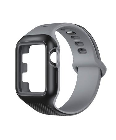 i-Blason Band Compatible with Apple Watch 3 42 mm, New Unity Series Premium Hybrid Protective Bumper Band for Apple Watch 42 mm 2017 Release Compatible with Apple Watch 42mm 2015 2016 Black