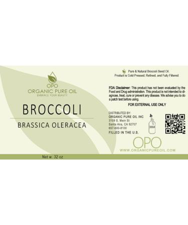 Buy 100% Pure Broccoli Seed Oil - 32 oz | Non-GMO Virgin Carrier Oil for Skin Hair Nails | Hydrating & Moisturizing | Premium Therapeutic Grade - Buy Online on SooperMarket.com