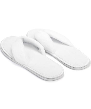 6 Pack Fluffy Coral Fleece Spa Slippers - Reusable House & Guest Slippers for Hotel Travel - Buy Online on SooperMarket.com