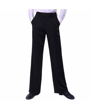 Zymozym men black professional draped bag Latin ballroom dance pants for competition modern dance training pants 30 black