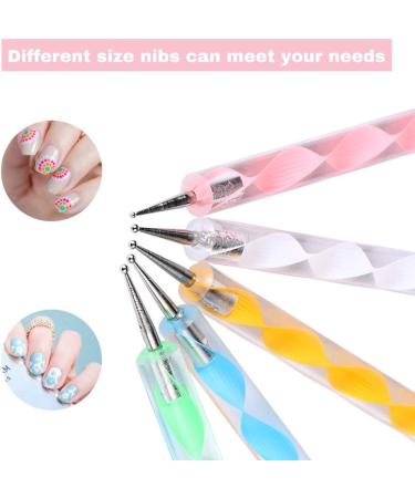 5PCS Nail Dotting Pen Set for Marbleizing, Painting, and Manicure - Multi-Colored - Buy Online on SooperMarket.com