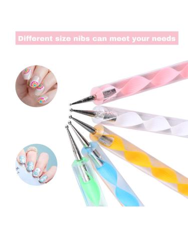 Sularpek 5Pcs 2-Way Dotting Pen Tool Nail Art Kit - Multicolor Dot Paint Manicure Set for Embossing, Clay Sculpting & Nail Art - Buy Online on SooperMarket.com