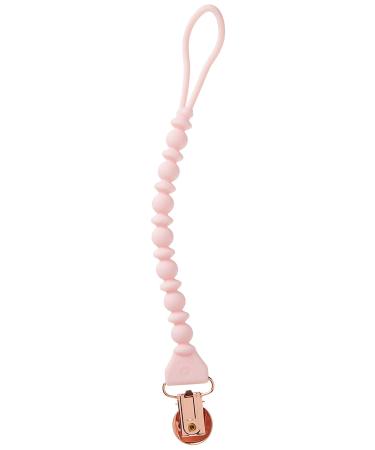 Itzy Ritzy Silicone Pacifier Clip - Pink & Rose Gold, 100% Silicone Strap with Clip for Pacifiers, Teethers, and Toys - Buy Online on SooperMarket.com