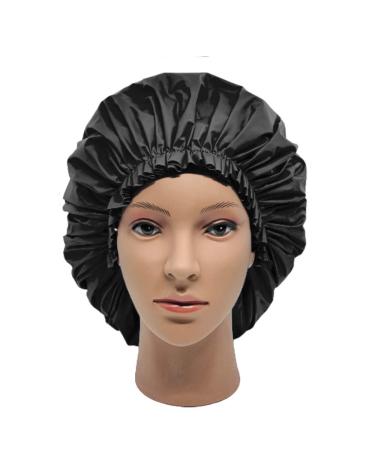 Elebox 2 Pack Waterproof Super Jumbo Shower Caps for Women with Long Hair - Black - Buy Online on SooperMarket.com