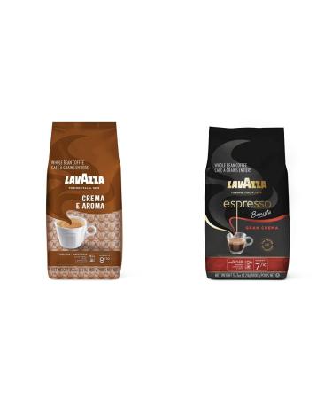 Lavazza Espresso Gran Crema Beans 1000gm(Packaging May Vary) & Espresso Crema E Aroma Beans 1000gm Aroma Beans + Crema Beans