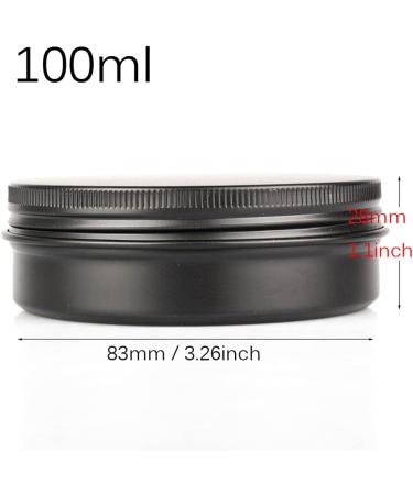 Zeoabsy 10 Pieces 100ml Matte Black Aluminum Empty Jars - Round Doses with Screw Cap for International Shipping - Buy Online on SooperMarket.com