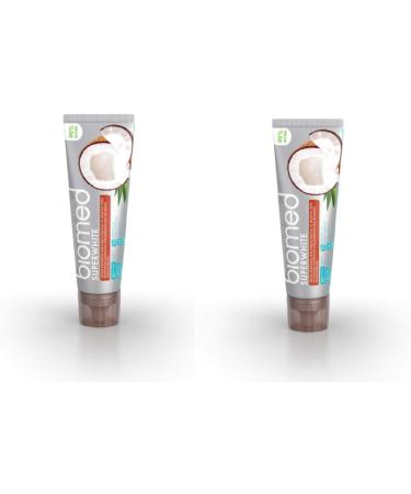 BIOMED Super White Fluoride-Free Coconut Oil Toothpaste - 99% Natural Ingredients Value Pack 100g x 2 - International Shipping Available - Buy Online on SooperMarket.com