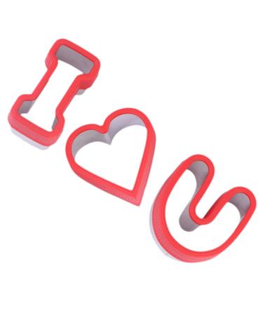 PRETYZOOM DIY Cookie Mold 3pcs Valentine's Day Stencils Cake Molds Festival Cake Baking Molds Cookie Mold Die Bread Baking Mold