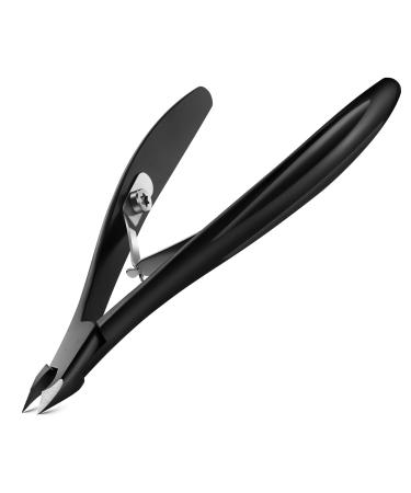FVION 4mm Jaw Professional Cuticle Nippers Salon-Quality Cuticle Trimmers for Precision Nail Care Premium Stainless Steel Cuticle Clipper Cuticle Remover Tool - Black