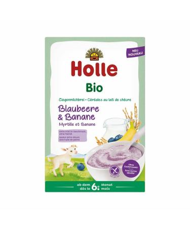 HOLLE BABYFOOD: Goat's milk porridge - Blueberry & Banana 200g (Blueberry & Banana 200g) Blueberry & Banana 200 g (1 pack)
