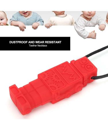 Buy Silicone Teether Necklace - Chew Pendant for ADHD Autism & Anxiety - Red Sensory Chew Toy for Kids & Adults | International Shipping - Buy Online on SooperMarket.com