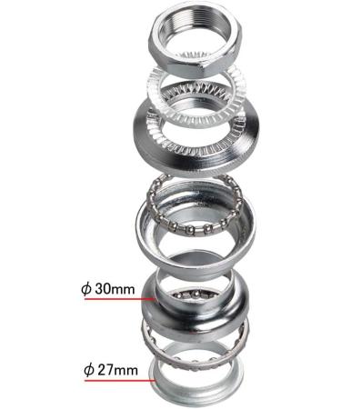 SENQI Silver Iron Bicycle Front Fork Bowl Set - 24T22.2/30/27mm Headset - Buy Online on SooperMarket.com