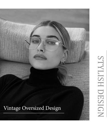 Musivon Vintage Glasses Frames for Men & Women - Decorative Silver Non-Prescription Eyewear - Buy Online on SooperMarket.com