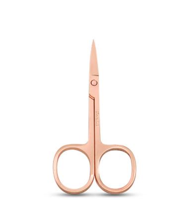 YSJJZRL 2 Pcs Professional Grooming Scissors - Eyebrow Scissors - Small Curved Stainless Steel Manicure & Beauty Scissor (Rose Gold)