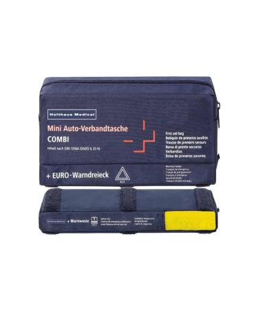Holthaus Mini 3in1 Car First Aid Kit + Warning Triangle + Safety Vest Din 13164 by MBS-FIRE