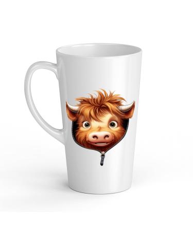 White Ceramic Baby Cow Mug - Large 483 ml Perfect for Hot Chocolate or Milk Fun and Easy to Use