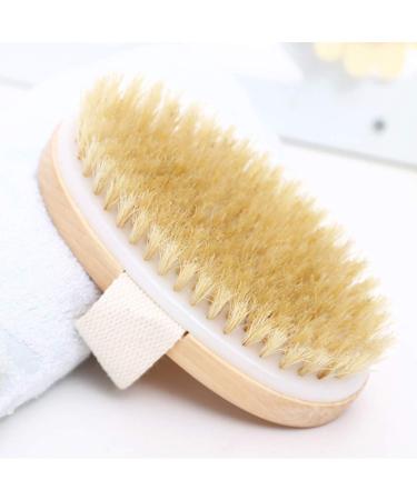 Zhurson Oval Dry Brushing Body Bath Brush - Natural Bristles for Exfoliation and Circulation Boost - Buy Online on SooperMarket.com