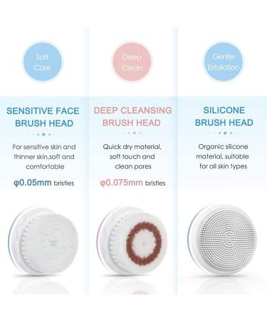 Vibrating Facial Cleansing Brush - 3-in-1 Electric Exfoliating Massager for Deep Cleaning | Waterproof & Rechargeable - White - Buy Online on SooperMarket.com