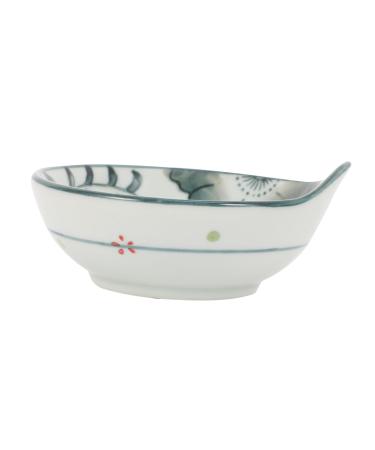 Zerodeko 3 Pcs Shaped Seasoning Dish White Dishes Dessert Plates Soy Dipping Plate Wasabi Dish Sauce Serving Dish Soy Sauce Plates Serving Bowls Mini Ceramics Seasoning Plate Japanese-Style 10.8X10.1X4.6CMx3pcs Blue 02x3pcs
