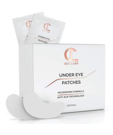 100 Pairs Under Eye Pads for Eyelash Extensions Professional Lint Free Hydrogel Eye Patches with Moisturizing Vitamin C and Aloe Vera for Eyelash Extension & Lash Lift/Perm - Gel Undereye Eyepads